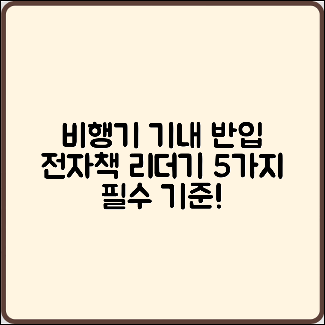 비행기 기내 반입 전자책 리더기 5가지 기준