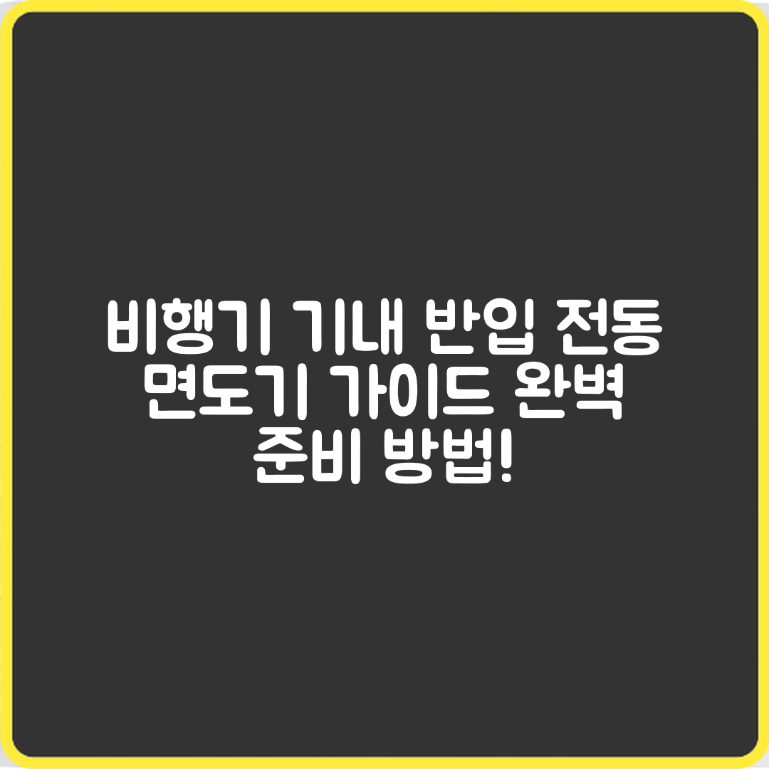 비행기 기내 반입 전동 면도기 완벽 가이드