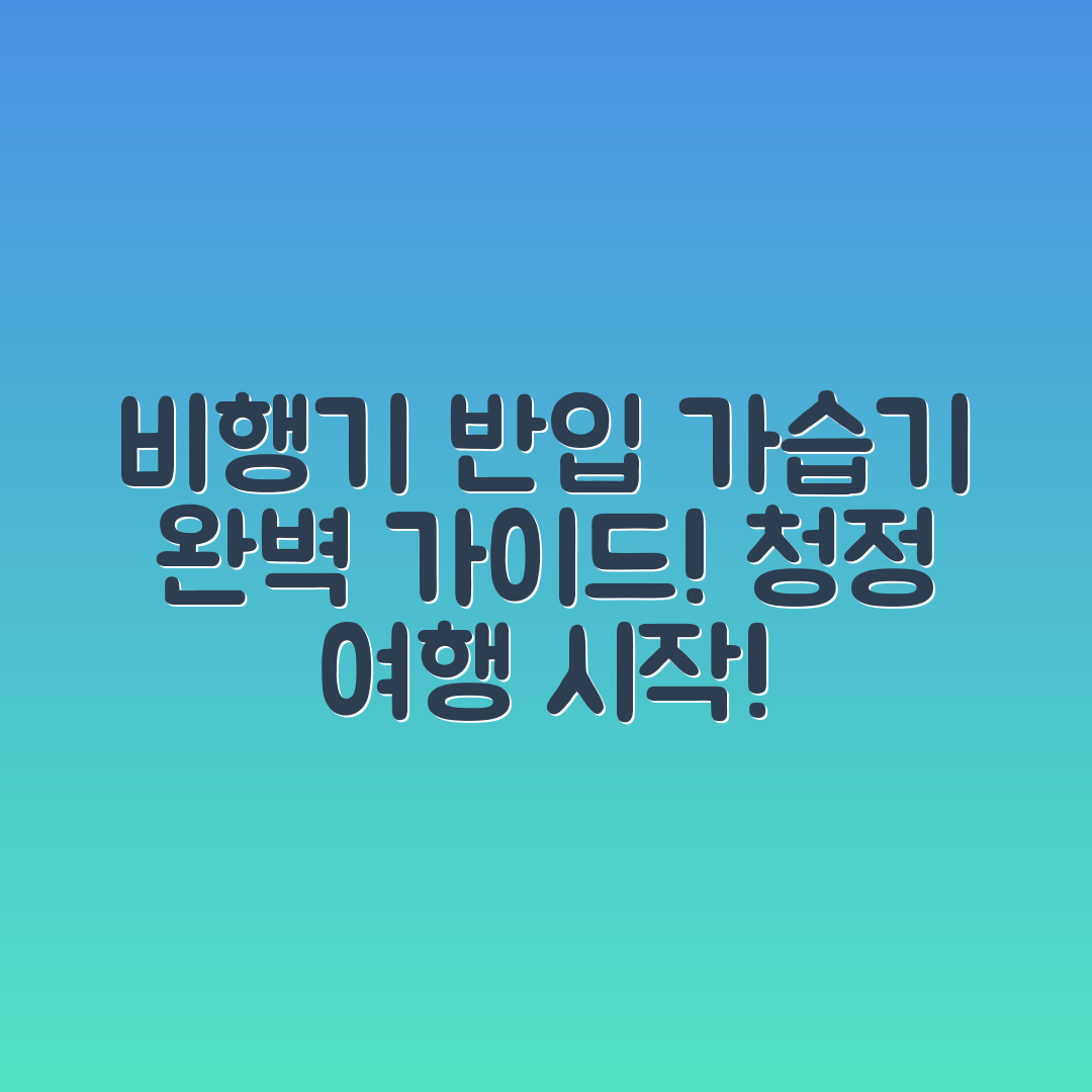 비행기 기내 반입 가습기 완벽 가이드