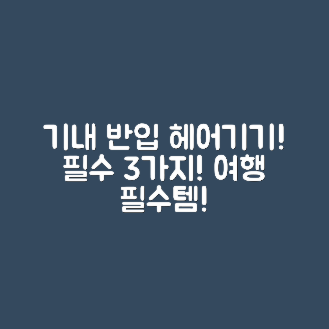기내 반입 가능한 헤어 기기 3가지!