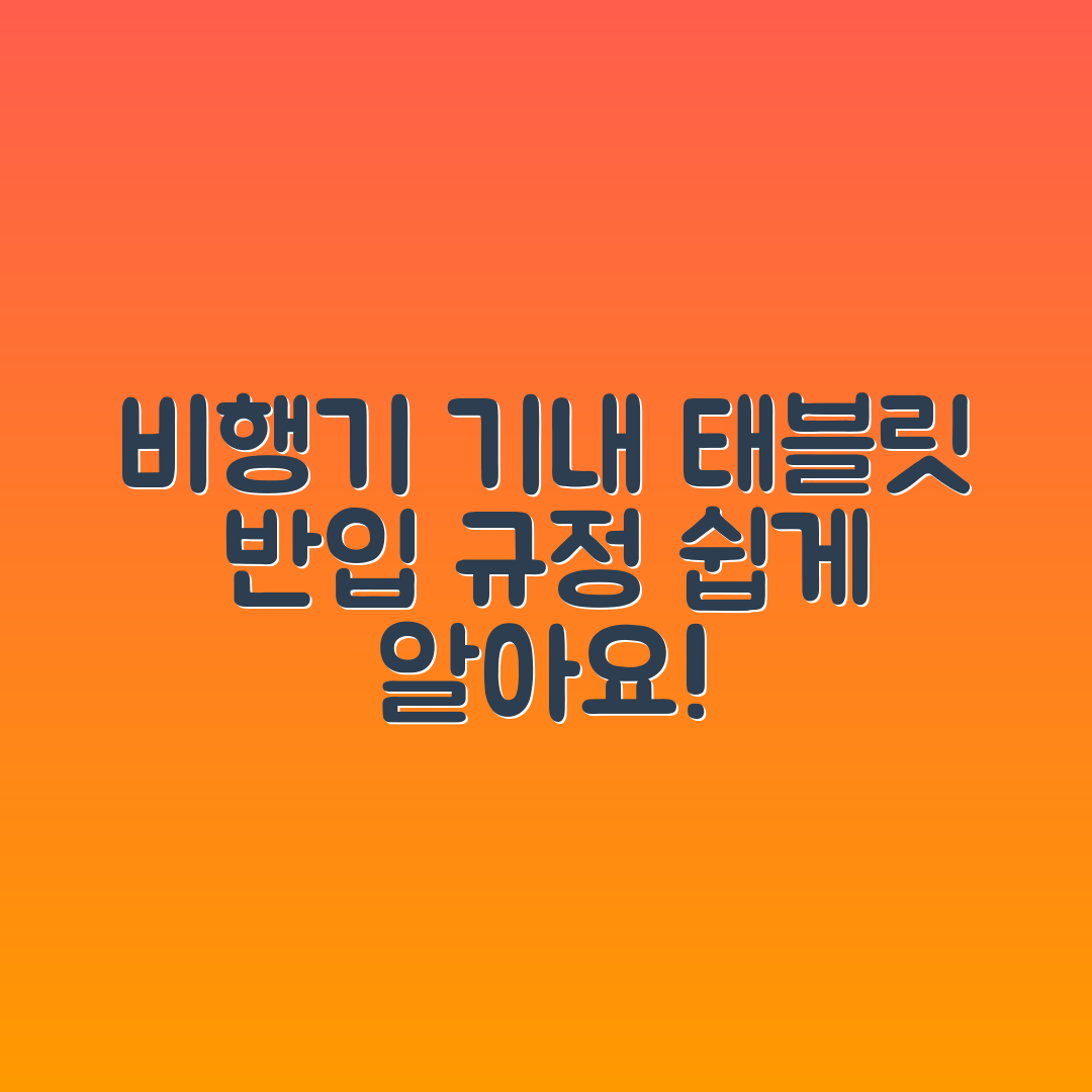 누구나 쉽게 알아보는 비행기 기내 태블릿 반입 규정