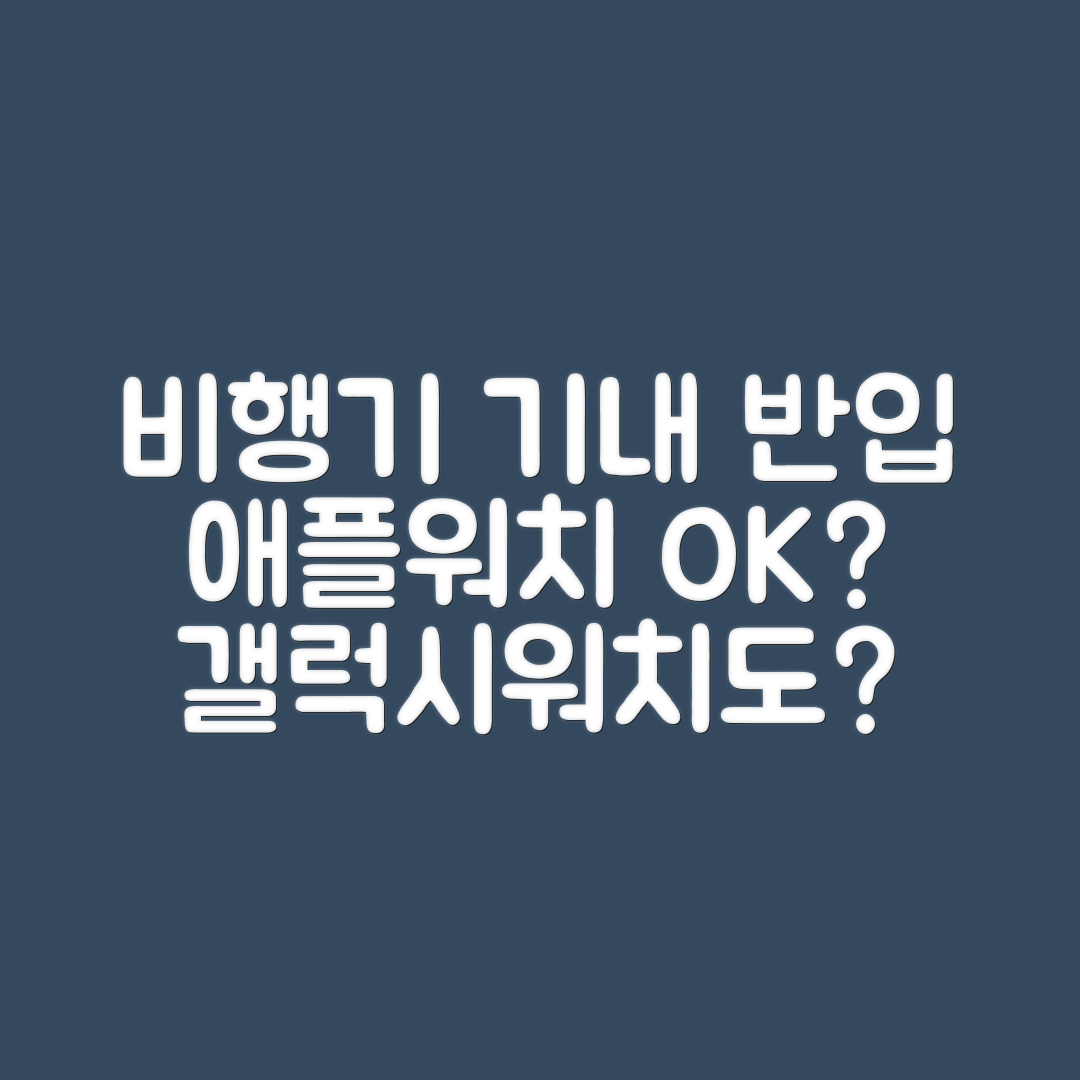 비행기 기내 반입, 애플워치와 갤럭시워치 가능할까요?
