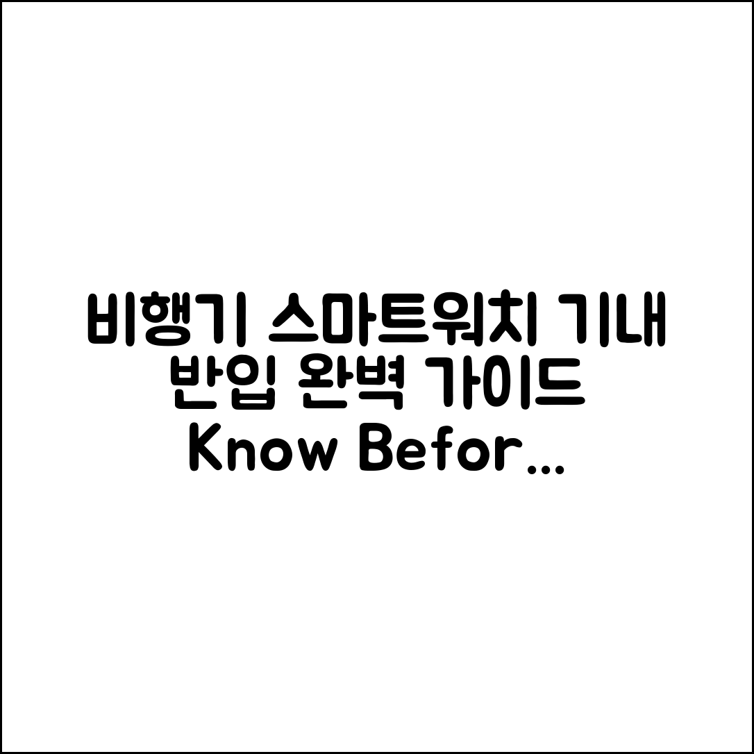 비행기 기내 반입 스마트워치 완벽 가이드