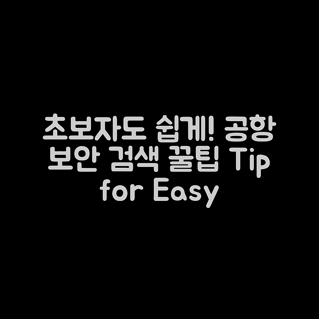 초보자도 쉽게 통과하는 공항 보안검색 꿀팁