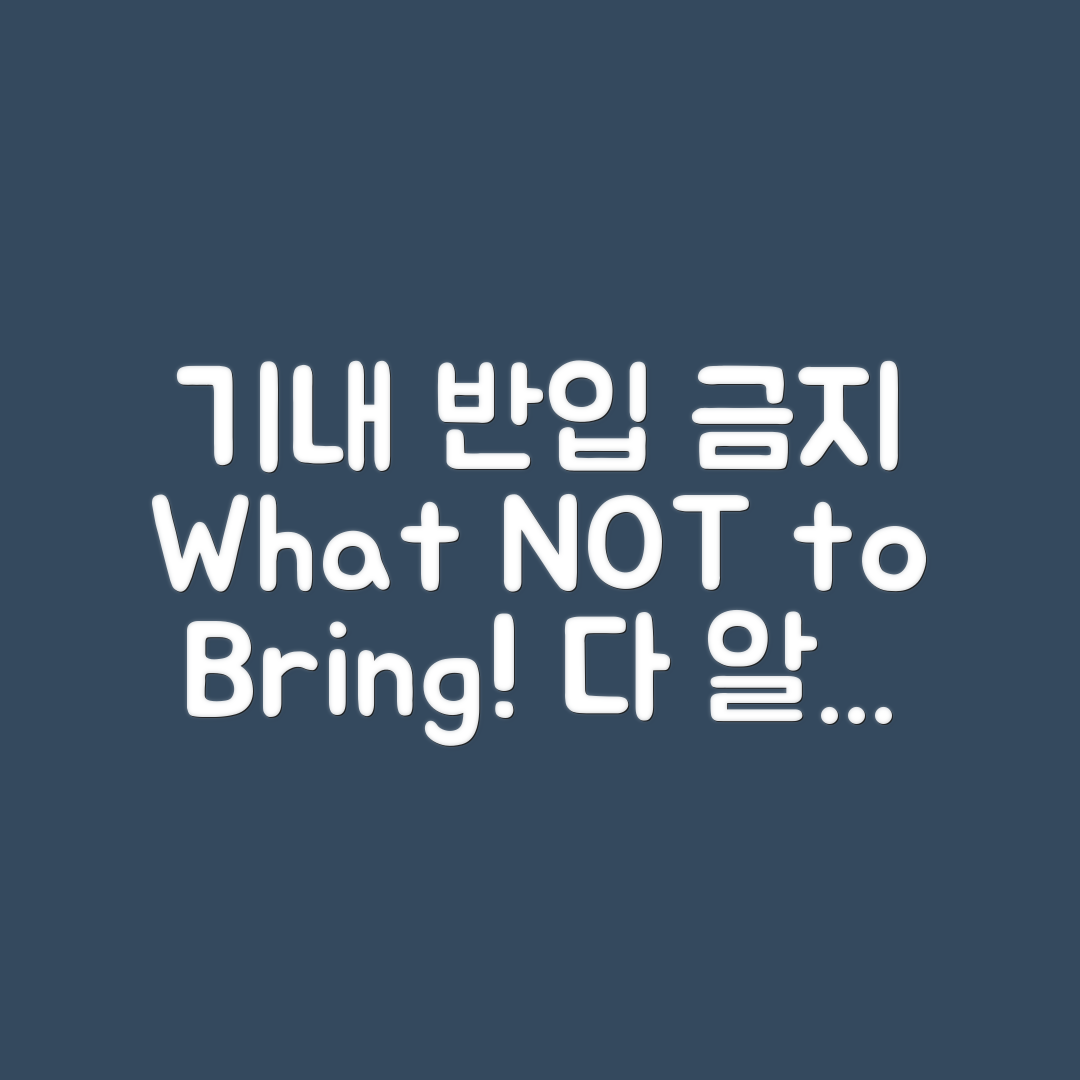 기내 반입 금지 물품, 모두 알고 계신가요?