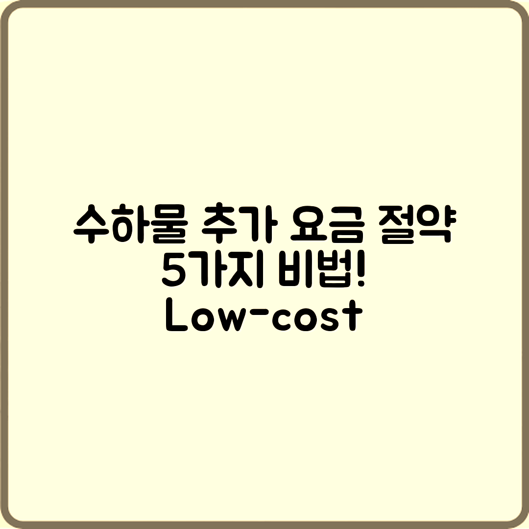 저가항공 수하물 추가 요금 절약 5가지