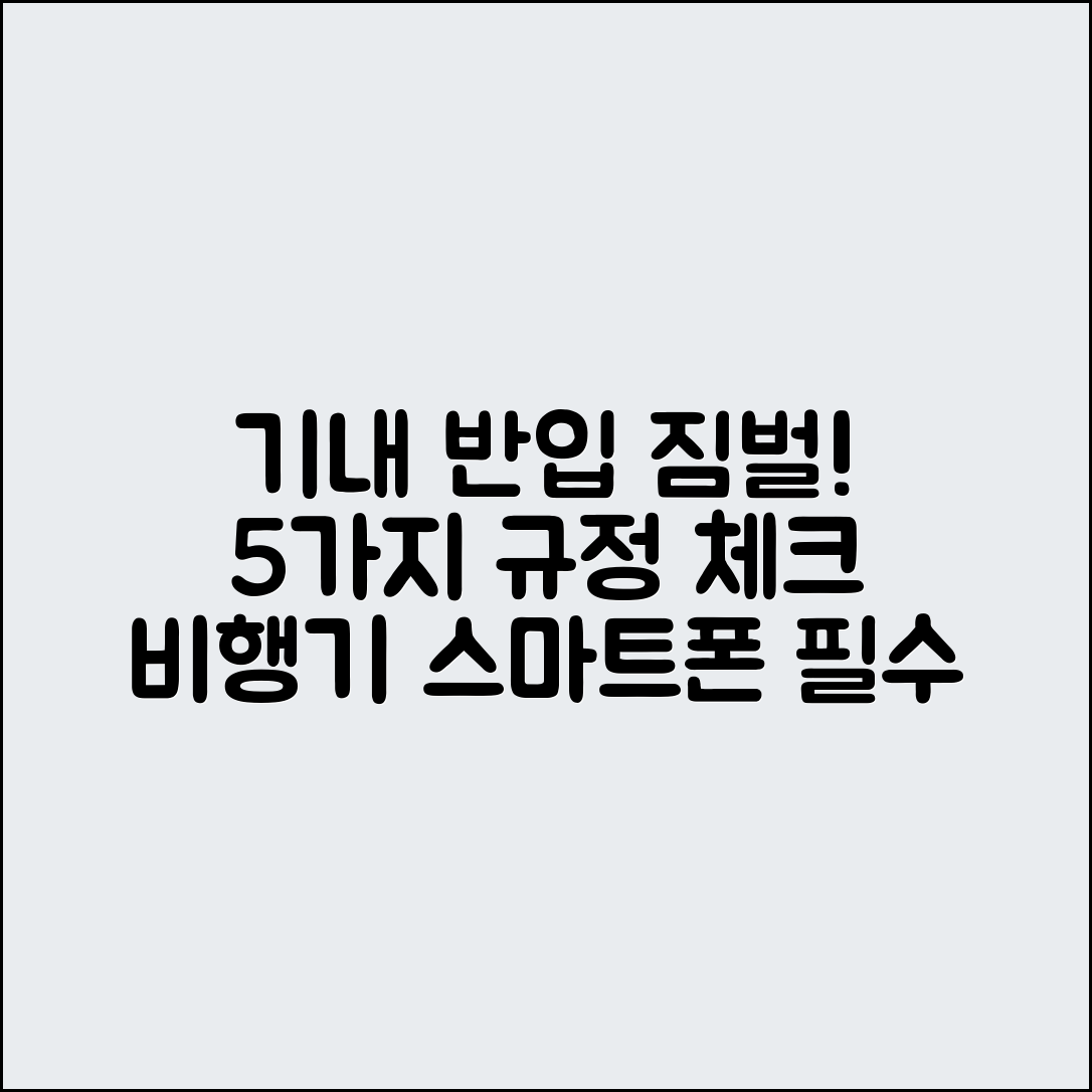 비행기 기내 반입 스마트폰 짐벌, 5가지 규정 확인하기!