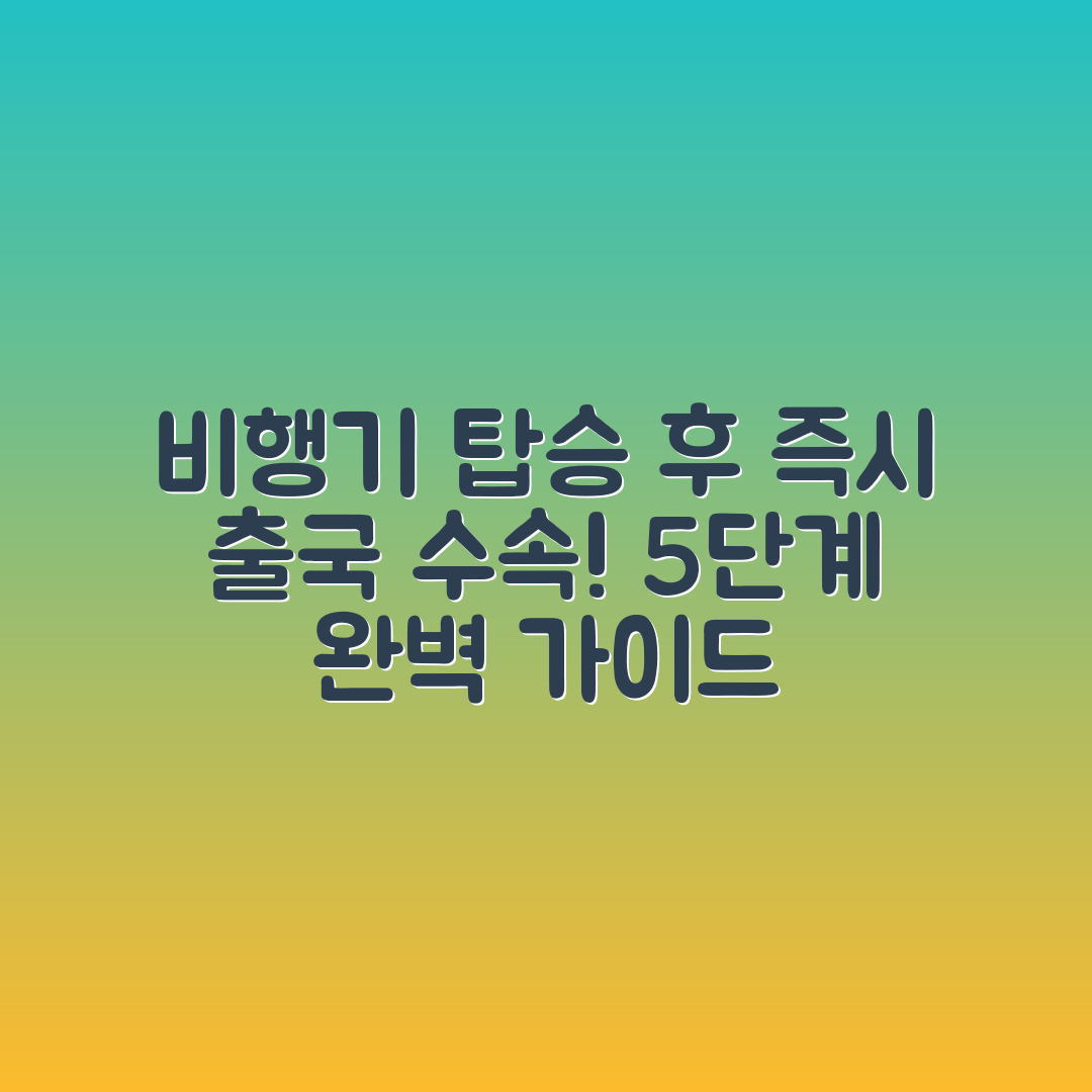 비행기 탑승 후 즉시 출국 수속하는 5단계