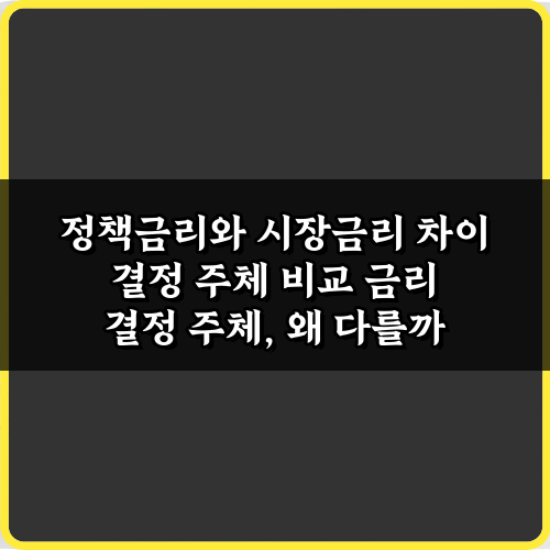 정책금리와 시장금리 차이 결정 주체 비교, 핵심 3가지!
