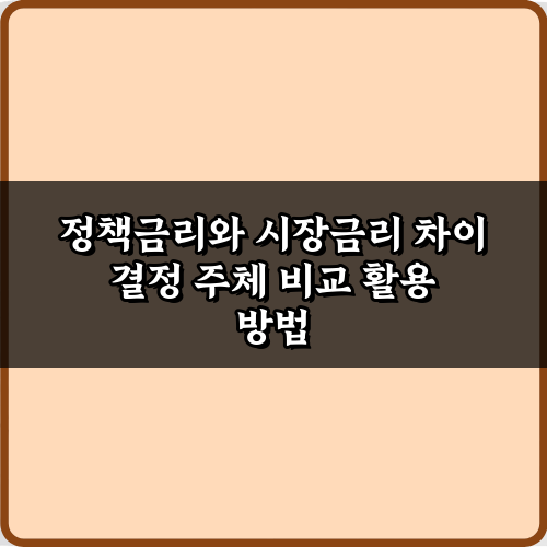 정책금리와 시장금리 차이 결정 주체 비교, 핵심 3가지!