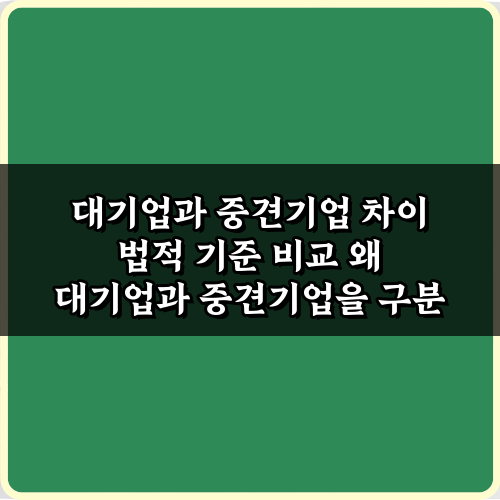 필수 확인! 대기업과 중견기업 차이 법적 기준 비교 5가지 가이드