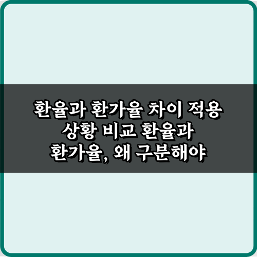 환율과 환가율 차이 적용 상황 비교: 당신만 모르는 7가지 비법