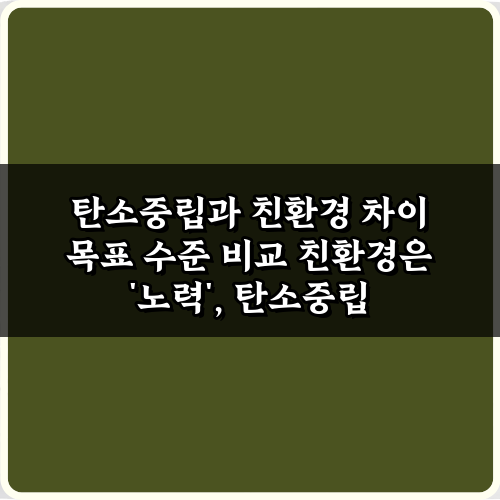 헷갈리나요? 탄소중립과 친환경 차이 목표 수준 비교 3가지 핵심